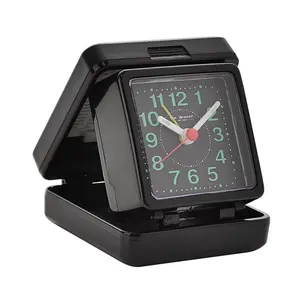 Analogue Quartz Movement / Crystal Alarm Tabletop Clock in Black