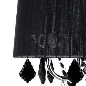 3 Light Chandelier Black EVANS