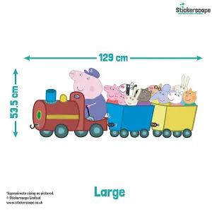 Stickerscape Peppa Pig and Friends Train Wall Sticker (Large Size) Children's Bedroom Playroom Décor Self-Adhesive Removable