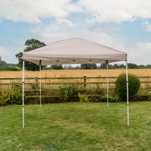 Rapid Pop Up Compact 3x3 Gazebo With Sides Beige