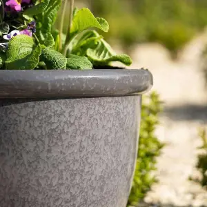 Primrose Flower Pot Round Recycled Plastic Plant Pot Planter in Grey Medium 54cm