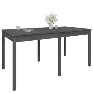 Berkfield Garden Table Grey 159.5x82.5x76 cm Solid Wood Pine