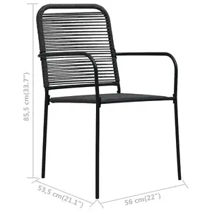 Berkfield Garden Chairs 2 pcs Cotton Rope and Steel Black