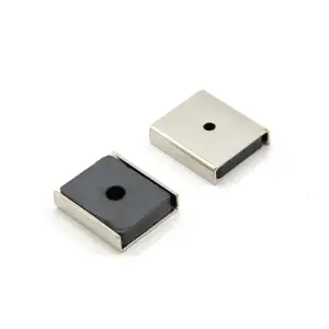 Ferrite Channel Magnet for DIY, Craft, and Hobbies - 26 x 23 x 6.3mm thick x 3mm hole - 6.1kg Pull - Pack of 1