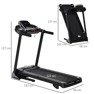 HOMCOM Folding 12km/h Electric Treadmill Running Machine w/ Incline LED Display