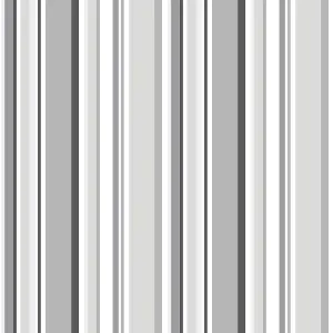 Galerie Simply Stripes 3 Black Grey Step Stripe Smooth Wallpaper