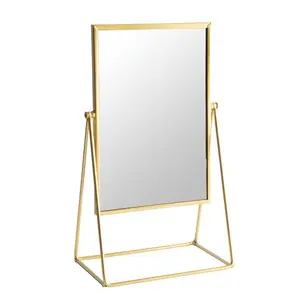 Metal Floor Mirror Gold / 22cm W X 39cm H X 165cm D