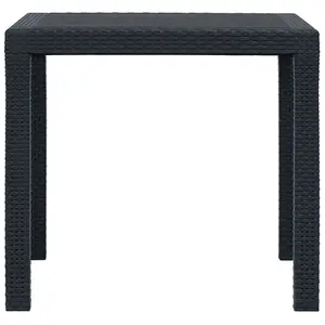 Berkfield Garden Table Anthracite 79x79x72 cm Plastic Rattan Look