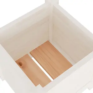 Berkfield Garden Planters 2 pcs White 31x31x31 cm Solid Pinewood