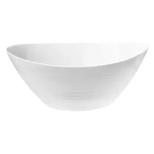 Bormioli Rocco Prometeo Oval Glass Salad Bowls - 25cm - White - Pack of 6