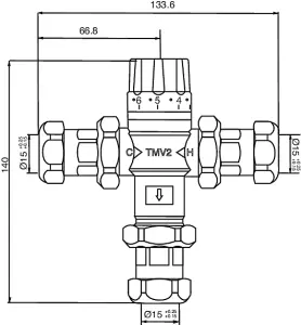 Deva Thermostatic 15mm Blending Valve - Precise Water Mixing Temperature Control TMV2 & TMV3 Approved - Anti Scald