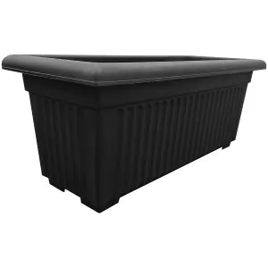 1 x Sovereign Trough Slate Grey 70cm Lightweight Plastic Planter For Growing Flowers