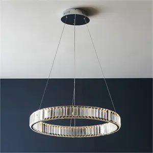 Hanging Ceiling Pendant Light - Chrome Plate & Clear Crystal - 36W LED (Smd 2835) Warm White