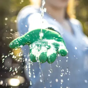 Mulch. Textured Palm Gardening Gloves - Soft Bamboo & Cotton - Naturally Antibacterial - Medium Size 8 - 1 Pair