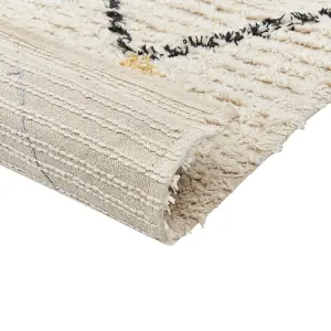 Cotton Area Rug 80 x 150 cm Beige TEZPUR