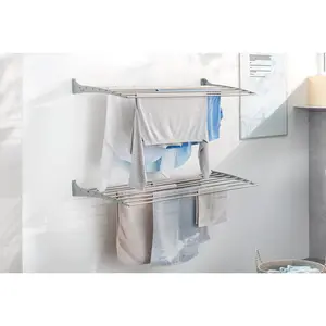 Foldable Wall-Mounted Drying Rack 100cm H x 38cm W x 17cm D