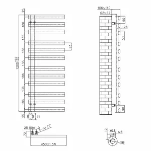 Right Radiators Prefilled Thermostatic Electric Heated Towel Rail Oval Column Ladder Warmer Rads - 1200x450mm White