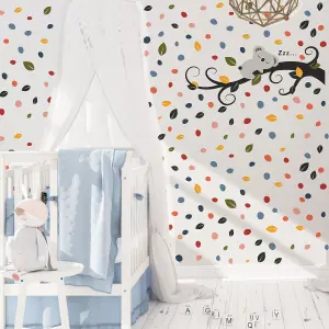 Walplus Combo Kids - Sleeping Koala With Dalmatian Blue And Pink Dots Wall Sticker PVC