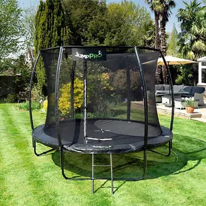 8ft JumpPRO™ Xcel Black Round Trampoline with Enclosure