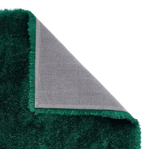 Jewel Green Shaggy Plain Modern Easy to Clean Rug for Living Room and Bedroom-150cm X 230cm