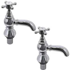 Rinse Bathrooms Bath Tap Bathroom Twin Lever Chrome Brass Tub Taps