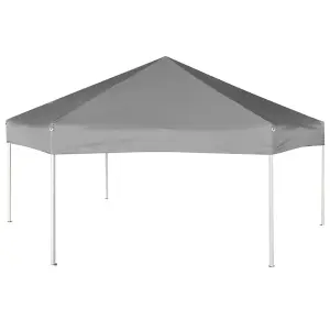 Berkfield Hexagonal Pop-Up Marquee with 6 Sidewalls Grey 3.6x3.1 m