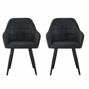 Aliauna Upholstered Armchair (Set of 2) Black