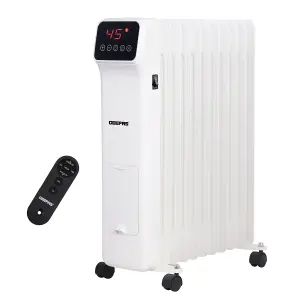 Geepas White 2500W Digital Oil Filled Radiator Remote Control