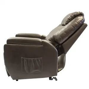 Dorchester Dual Motor Rise & Recline Chair - Brown Faux Leather