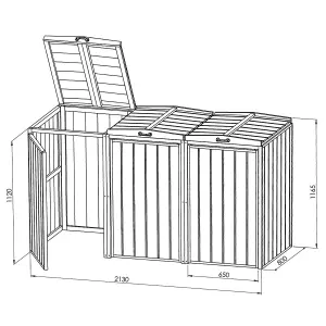 Charles Bentley Premium FSC Spruce Triple Bin Store Wheelie Bin Storage Unit