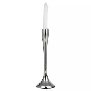 URBNLIVING 31cm Tall Silver Metal Candle Holder Decorative Candlesticks Set