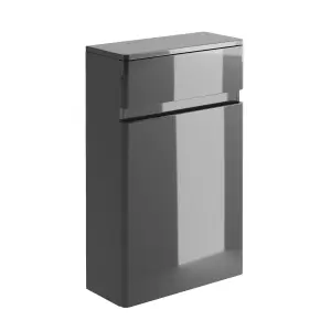 Marvel Back to Wall Toilet WC Unit in Dark Grey Gloss