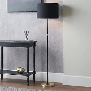 Black and Gold Adjustable Height Floor Lamp