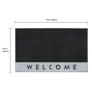 JVL Quartz Welcome Scraper Rubber Doormat 45x75cm