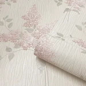 Belgravia Décor Tiffany Fiore Flower Pink Textured Wallpaper