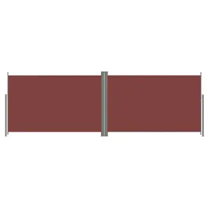 Berkfield Retractable Side Awning Brown 220x600 cm