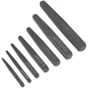 7 Piece Square Type Screw Extractor Set - Heat Treated Steel - Screw Removal