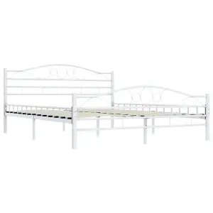 Berkfield Bed Frame White Metal 200x200 cm