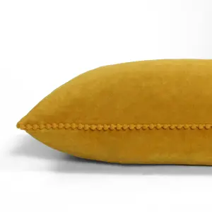 furn. Cosmo Velvet Pom-Pom Feather Rich Cushion