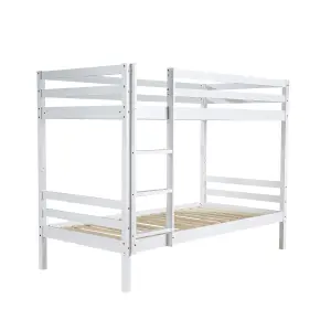 Home Source Hendon Children's Wooden Single Bunk Bed White