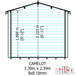 Shire Camelot 8x8 Log Cabin 19mm Logs