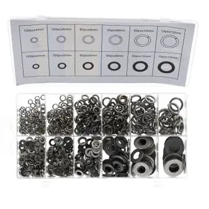 790pc Flat & Spring Washers Stainless Steel Rust Resistant Assortment Kit M4-M12