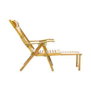 Foldable Adjustable Bamboo Indoor and Outdoor Wooden Rocking Chair Sun Lounge Recliner Chair