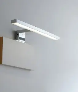 Luminosa Fan Bathroom LED Above Mirror Wall Lamp, Chrome, IP44, 4000K