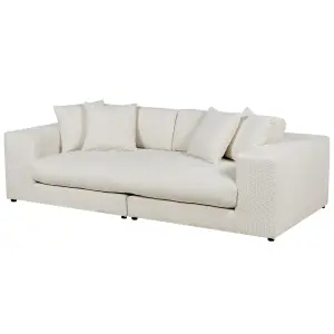 Beliani Modern 3 Seater Sofa White GLORVIKA