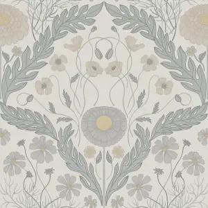 Galerie Blomstermala Grey Yellow Leafy Bloom Smooth Wallpaper