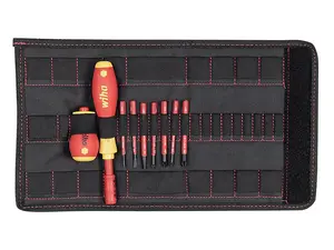 Wiha SlimBit Screwdriver Slotted Pozidrive 9pcs Folding Pouch 1000v VDE 41233