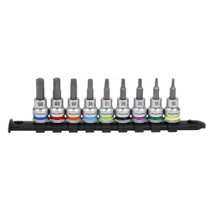 Sealey TRX-Star Socket Bit Set 9 Pcs 3/8" Square Drive - Platinum Series AK6251