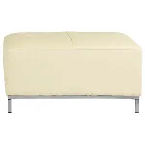 Left-Hand Corner Sofa with Ottoman OSLO Cream Leather Left Hand