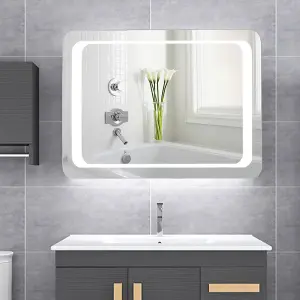 Bathroom LED Wall-Mounted Waterproof Anti-Fog Mirror 80 x 60cm